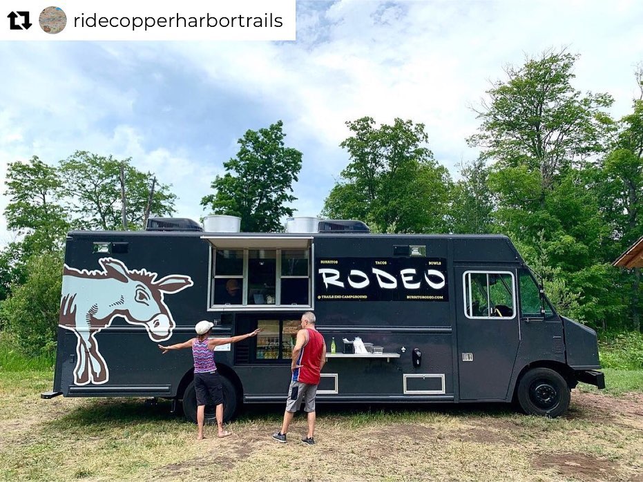 Look what’s in Copper Harbor for 3 days a week…..Repost from @ridecopperharbortrails•Have you had a chance to stop by the new Rodeo Mexican Kitchen Taco truck! It’s parked at the Trails End Campground 3 days a week. Another spot to get your taco on!