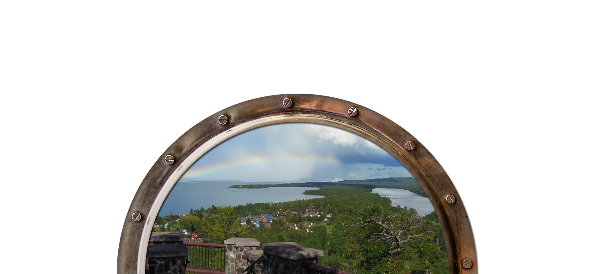 Harbor with Rainbow